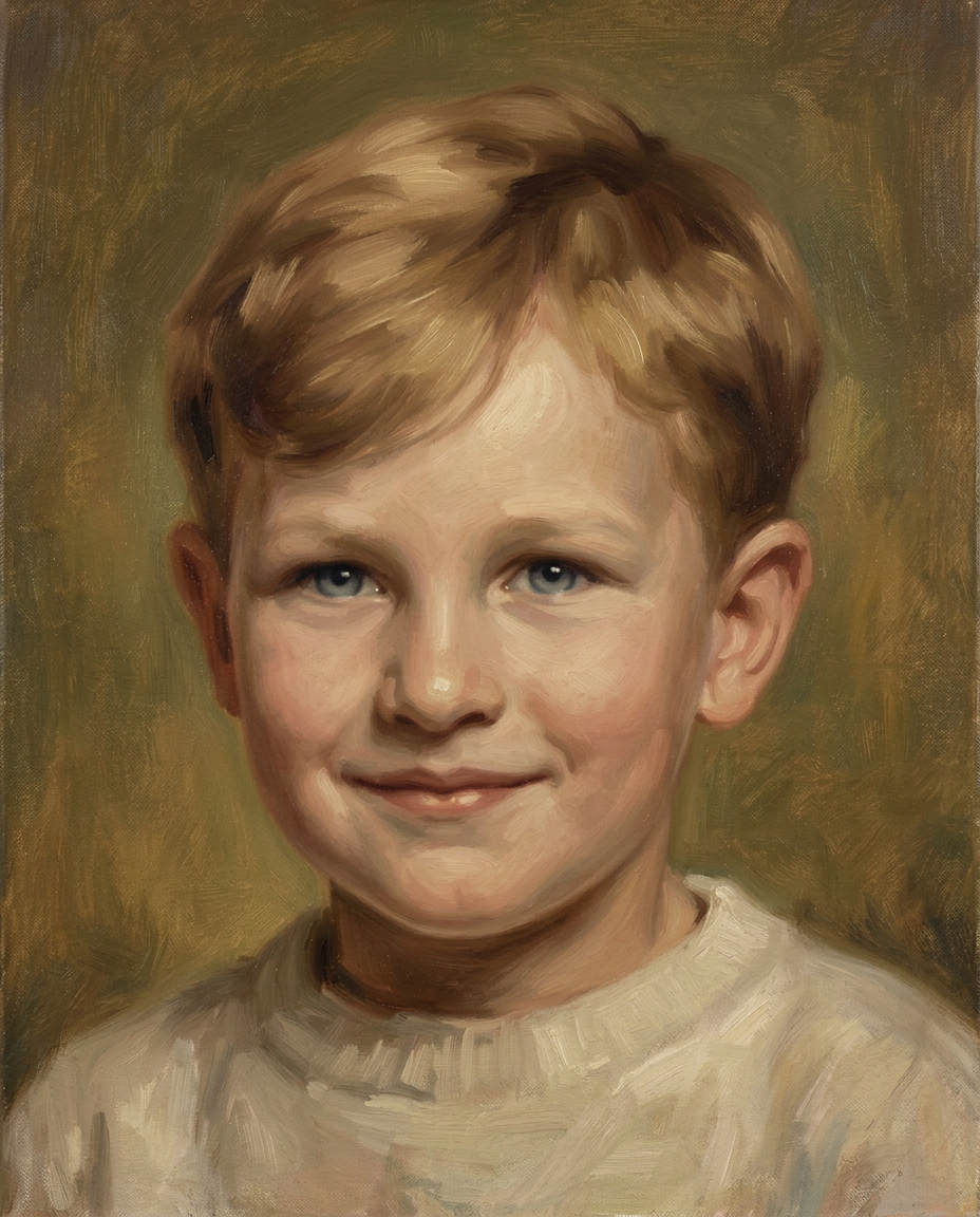 Billy Butlin as a young boy — painted portrait